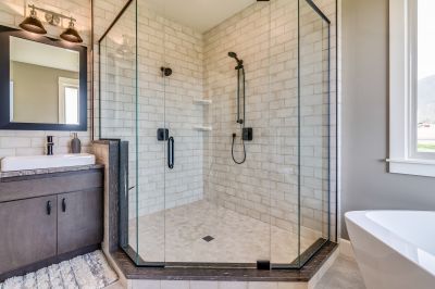 Walk-In Shower with Frameless Glass Door